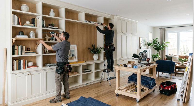 Built In Bookshelves Installation in Durham, NC